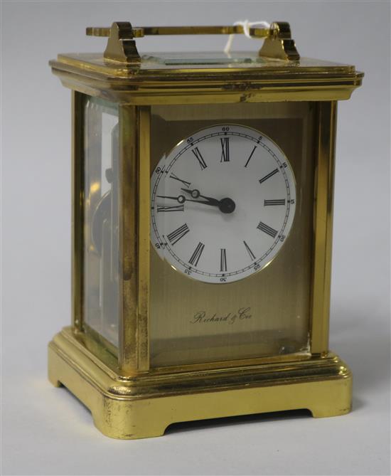 A carriage clock, 5in.